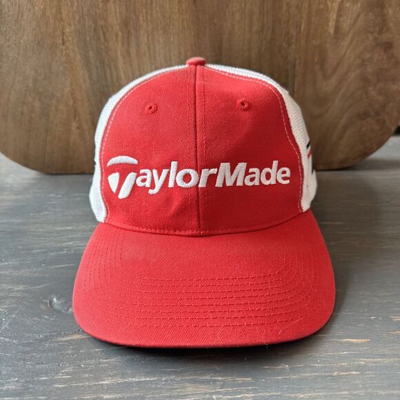 TaylorMade Tmax Gear F7 Embroidered Red & White Snapback Golf Hat Cap - Picture 1 of 7